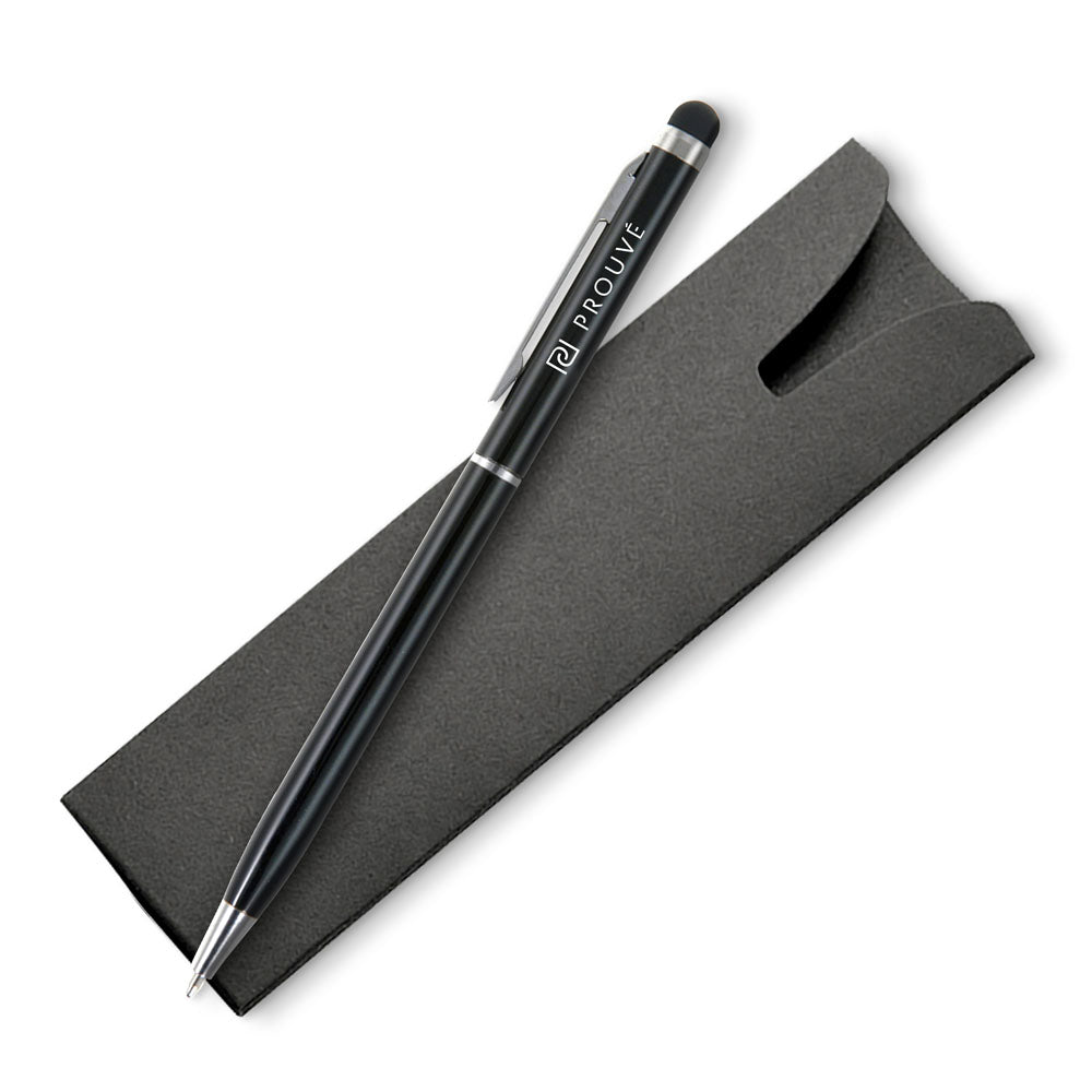 Slanke pen met touchpenfunctie en etui